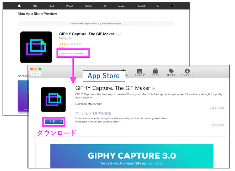 GIPHYのダウンロード